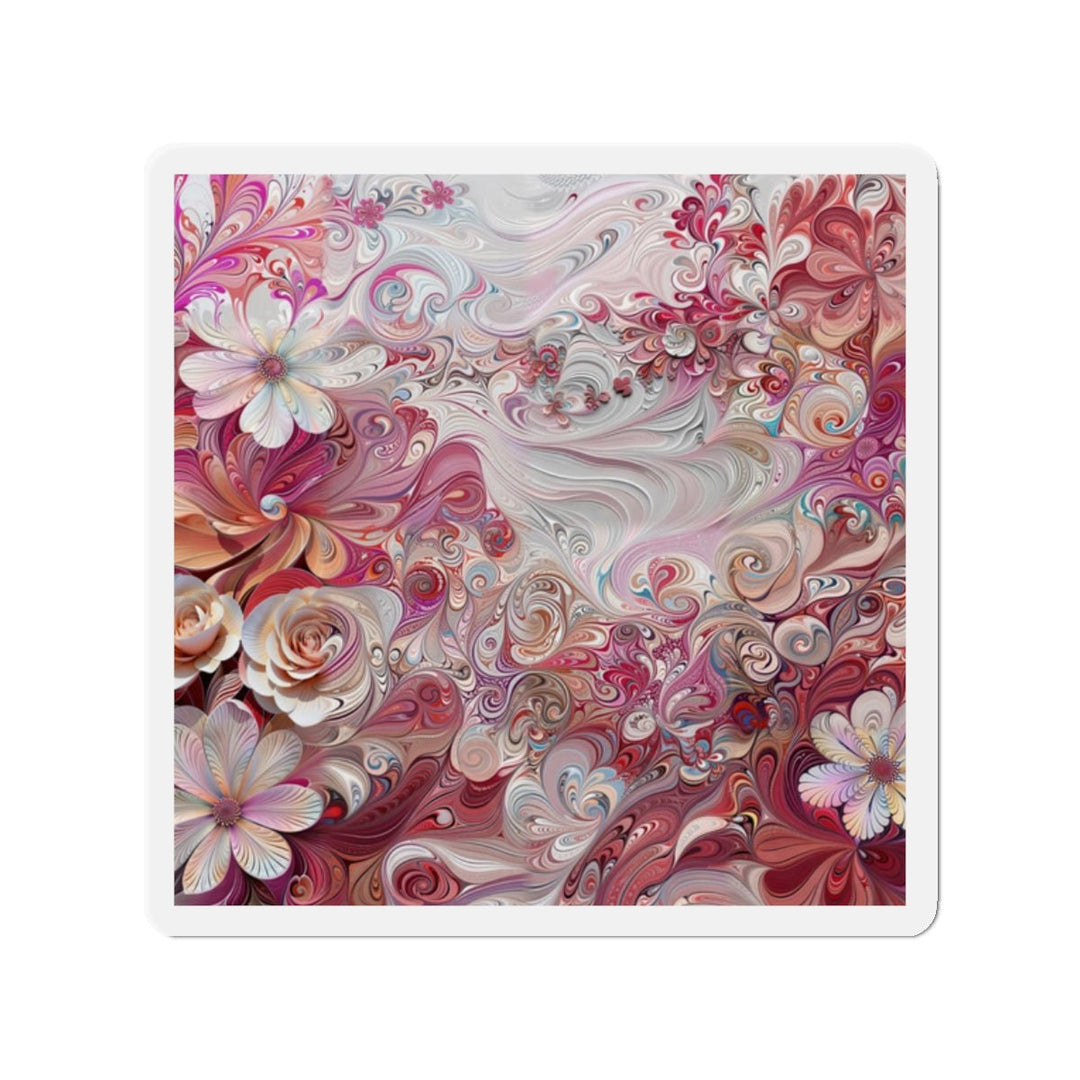 Floral Swirl Symphony - Die-cut Magnet - Home Decor - g(0D·IO) - 2" x 2" - Die-Cut - 1 pc
