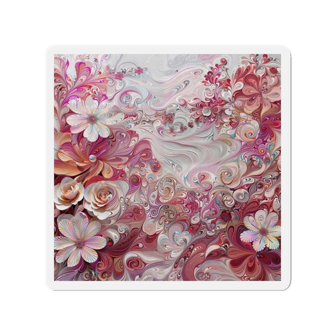Floral Swirl Symphony - Die-cut Magnet - Home Decor - g(0D·IO) - 6 × 6" - Die-Cut - 1 pc