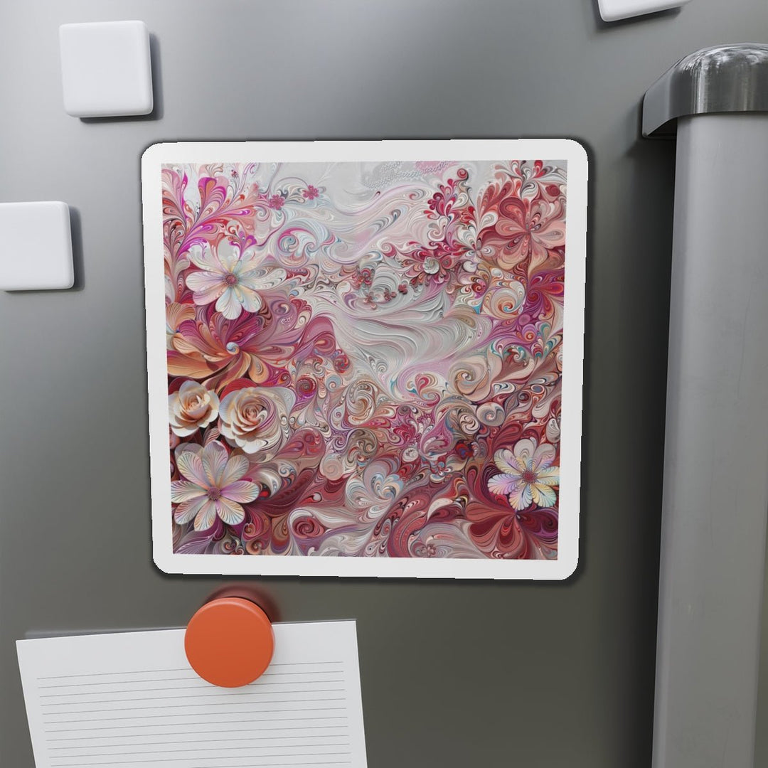 Floral Swirl Symphony - Die-cut Magnet - Home Decor - g(0D·IO) - 6 × 6" - Die-Cut - 1 pc