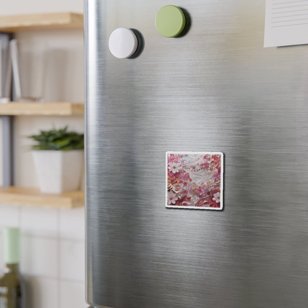 Floral Swirl Symphony - Die-cut Magnet - Home Decor - g(0D·IO) - 6 × 6" - Die-Cut - 1 pc