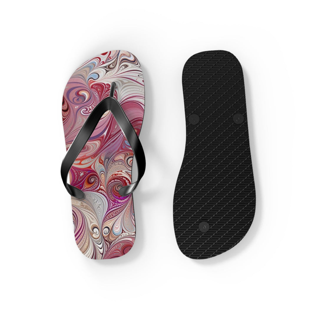 Floral Swirl Symphony - Flip Flops - Shoes - g(0D·IO) - XL - Black sole -