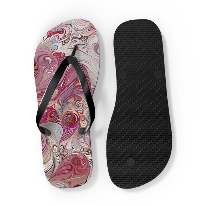 Floral Swirl Symphony - Flip Flops - Shoes - g(0D·IO) - XL - Black sole -