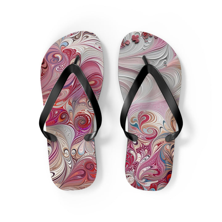 Floral Swirl Symphony - Flip Flops - Shoes - g(0D·IO) - M - Black sole -