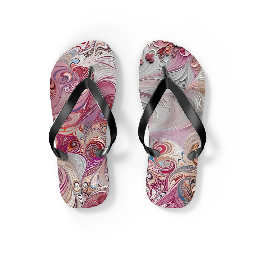 Floral Swirl Symphony - Flip Flops - Shoes - g(0D·IO) - S - Black sole -