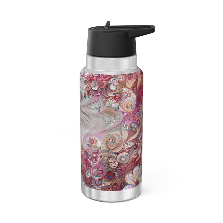 Floral Swirl Symphony - Gator Tumbler 32oz - Mug - g(0D·IO) - Silver - 32oz -