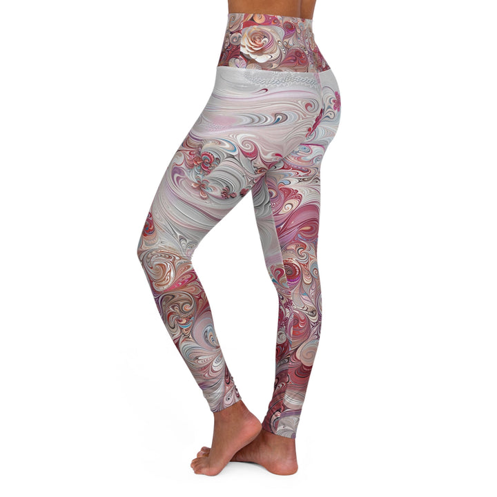 Floral Swirl Symphony - High Waisted AOP Yoga Leggings - All Over Prints - g(0D·IO) - XS - -