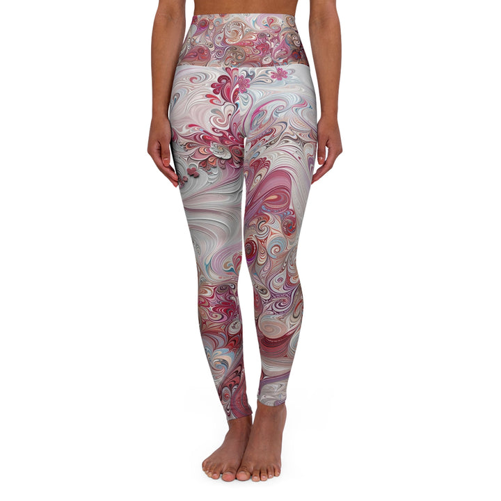 Floral Swirl Symphony - High Waisted AOP Yoga Leggings - All Over Prints - g(0D·IO) - XS - -