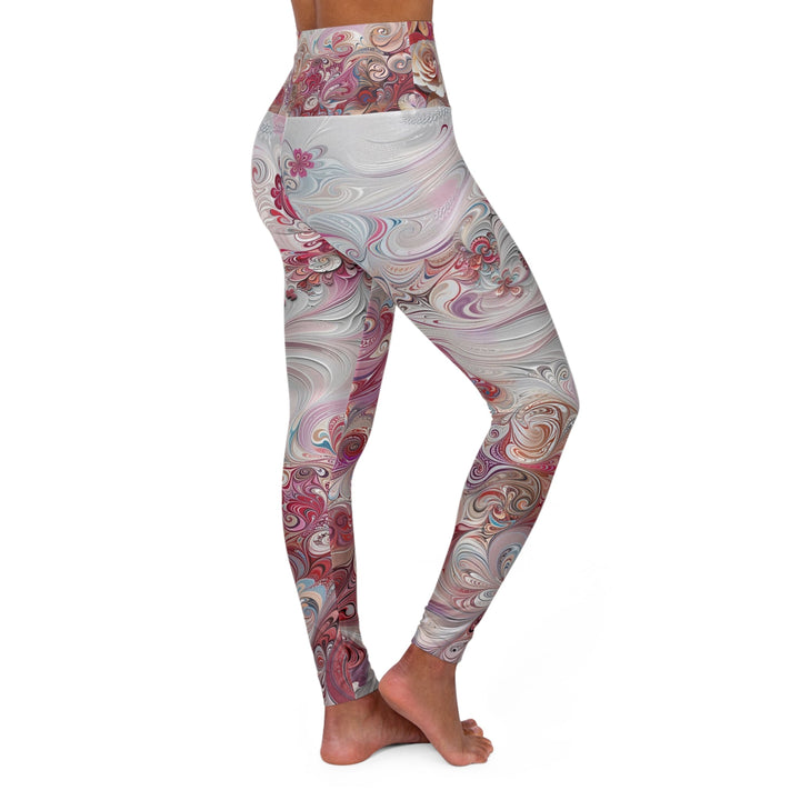 Floral Swirl Symphony - High Waisted AOP Yoga Leggings - All Over Prints - g(0D·IO) - XS - -