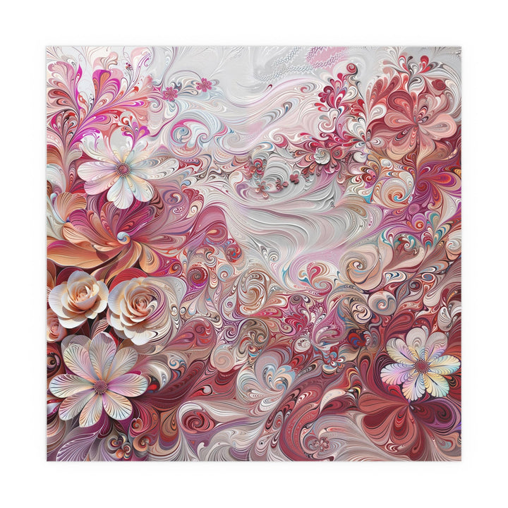 Floral Swirl Symphony - Indoor and Outdoor Silk Poster - Poster - g(0D·IO) - 30″ x 30″ (Square) - Semi Glossy -