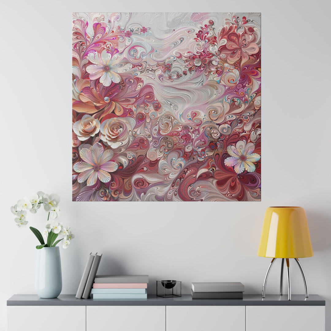 Floral Swirl Symphony - Matte Canvas - Canvas - g(0D·IO) - 32" x 32" (Square) - 0.75'' -