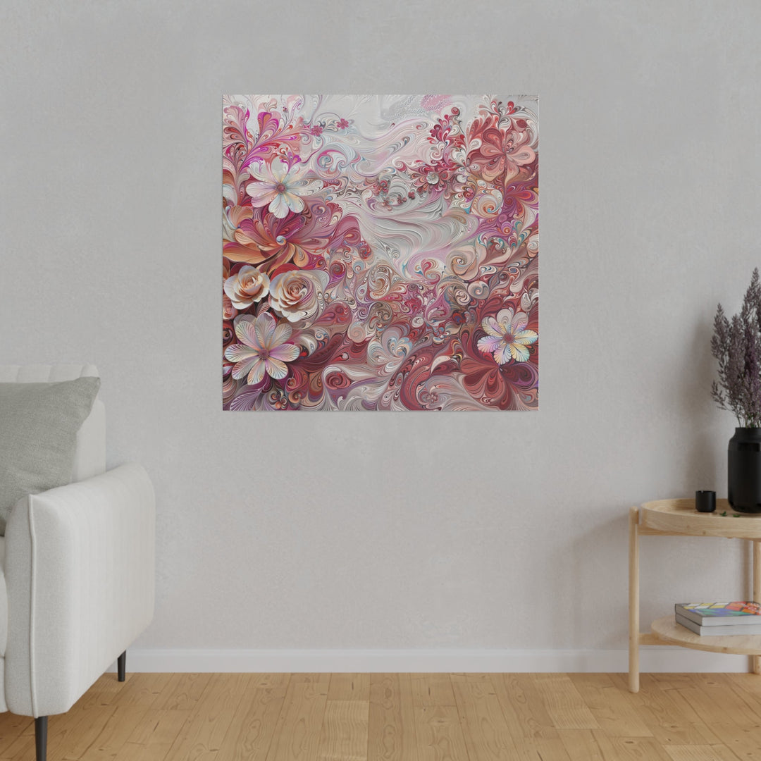 Floral Swirl Symphony - Matte Canvas - Canvas - g(0D·IO) - 32" x 32" (Square) - 0.75'' -