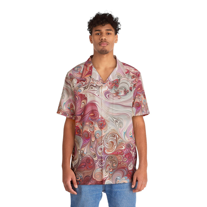 Floral Swirl Symphony - Men's Hawaiian Shirt - All Over Prints - g(0D·IO) - S - Black -