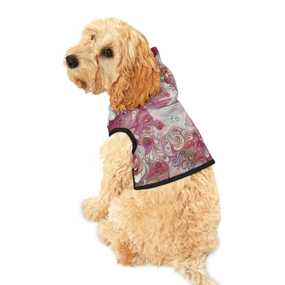 Floral Swirl Symphony - Pet Hoodie - Pets - g(0D·IO) - XXS - Black Rib -