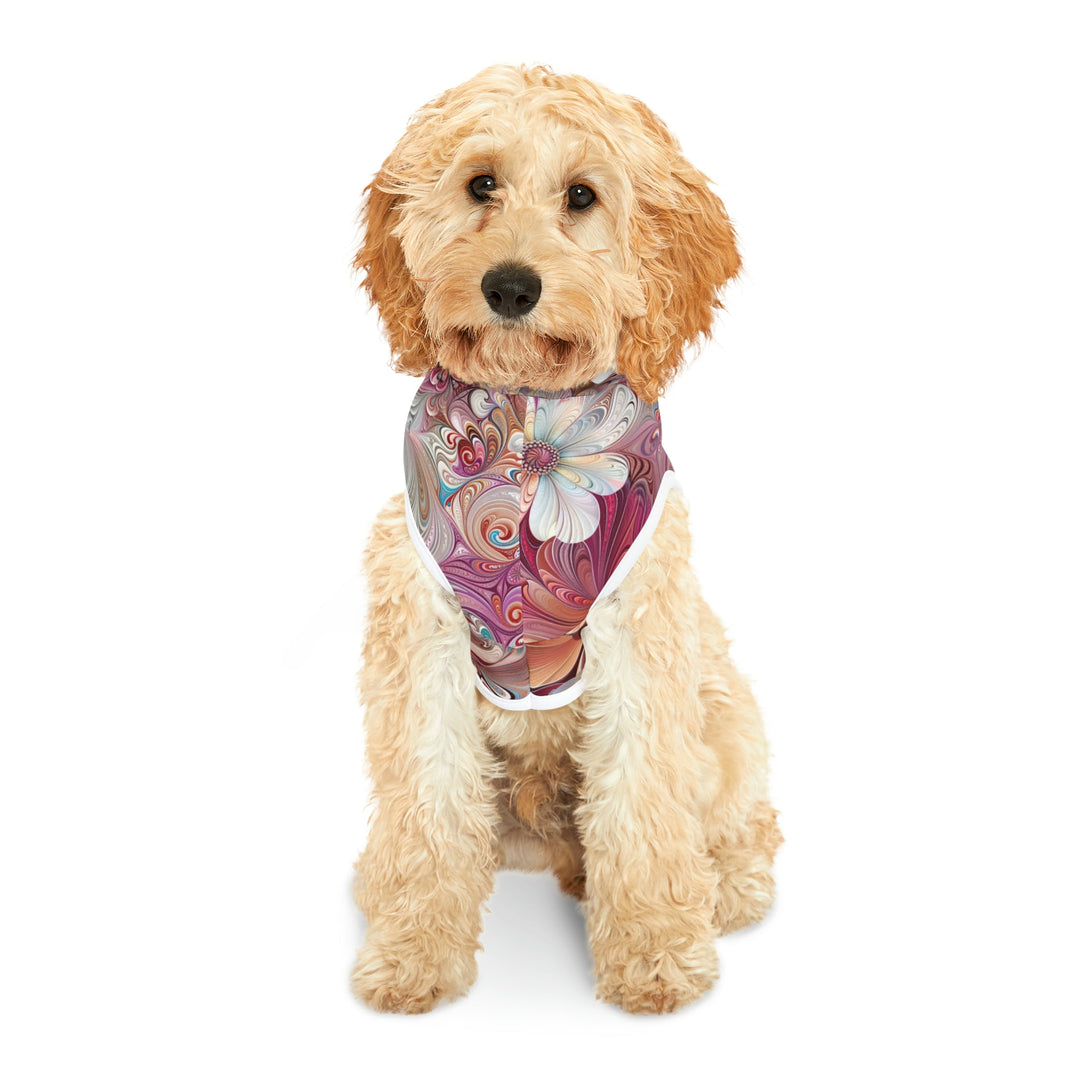 Floral Swirl Symphony - Pet Hoodie - Pets - g(0D·IO) - XXS - Black Rib -