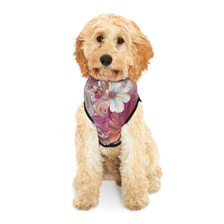 Floral Swirl Symphony - Pet Hoodie - Pets - g(0D·IO) - XXS - Black Rib -