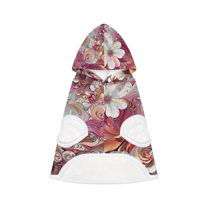 Floral Swirl Symphony - Pet Hoodie - Pets - g(0D·IO) - XXS - White Rib -