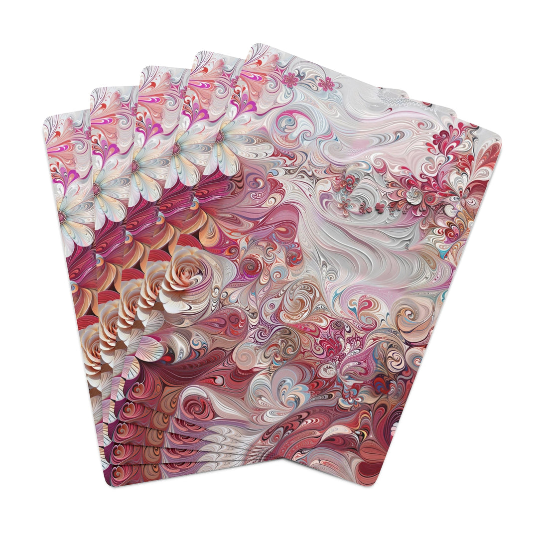 Floral Swirl Symphony - Poker Cards - Paper products - g(0D·IO) - 2.47" x 3.47" - White - Semi Glossy