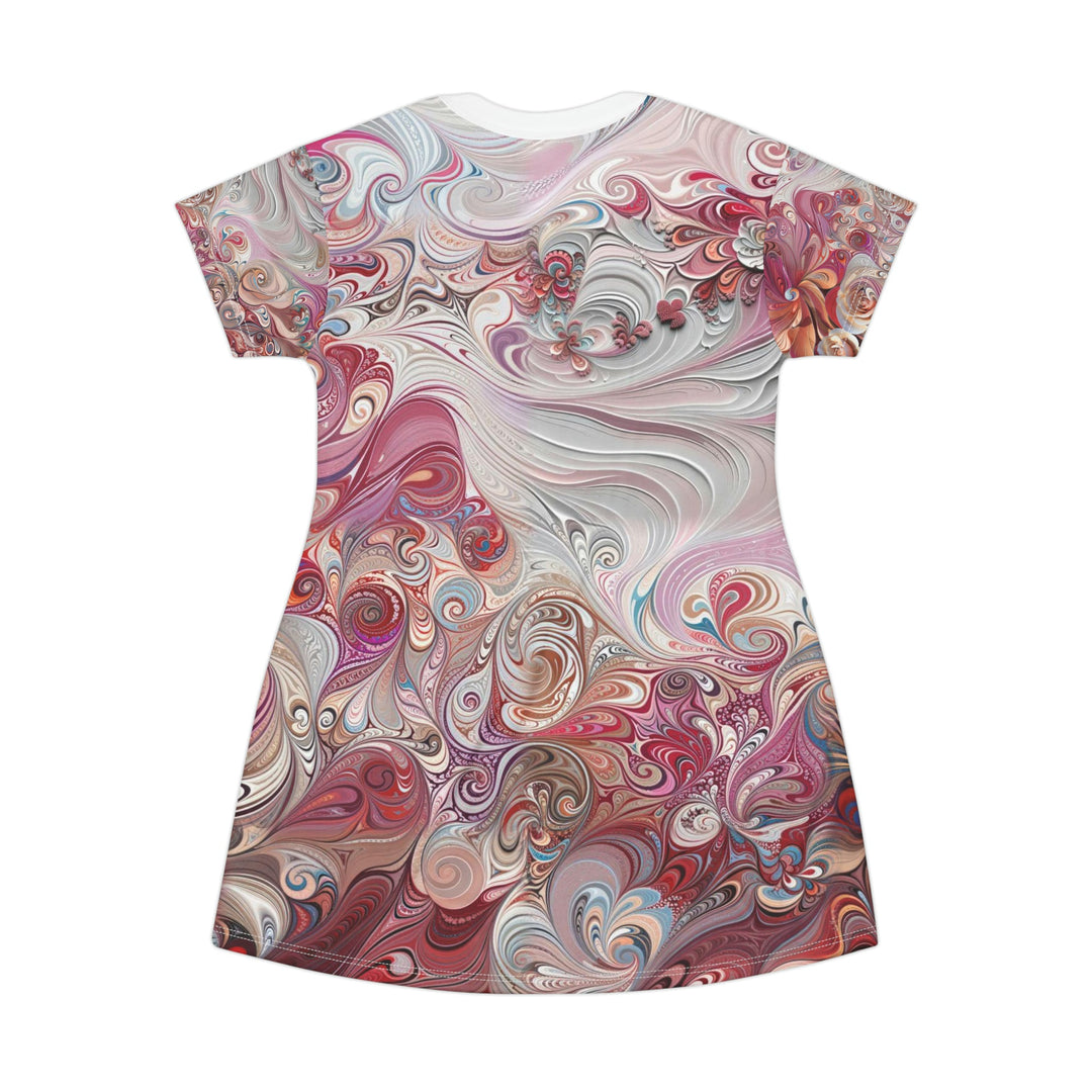 Floral Swirl Symphony - T-Shirt Dress - All Over Prints - g(0D·IO) - XS - -