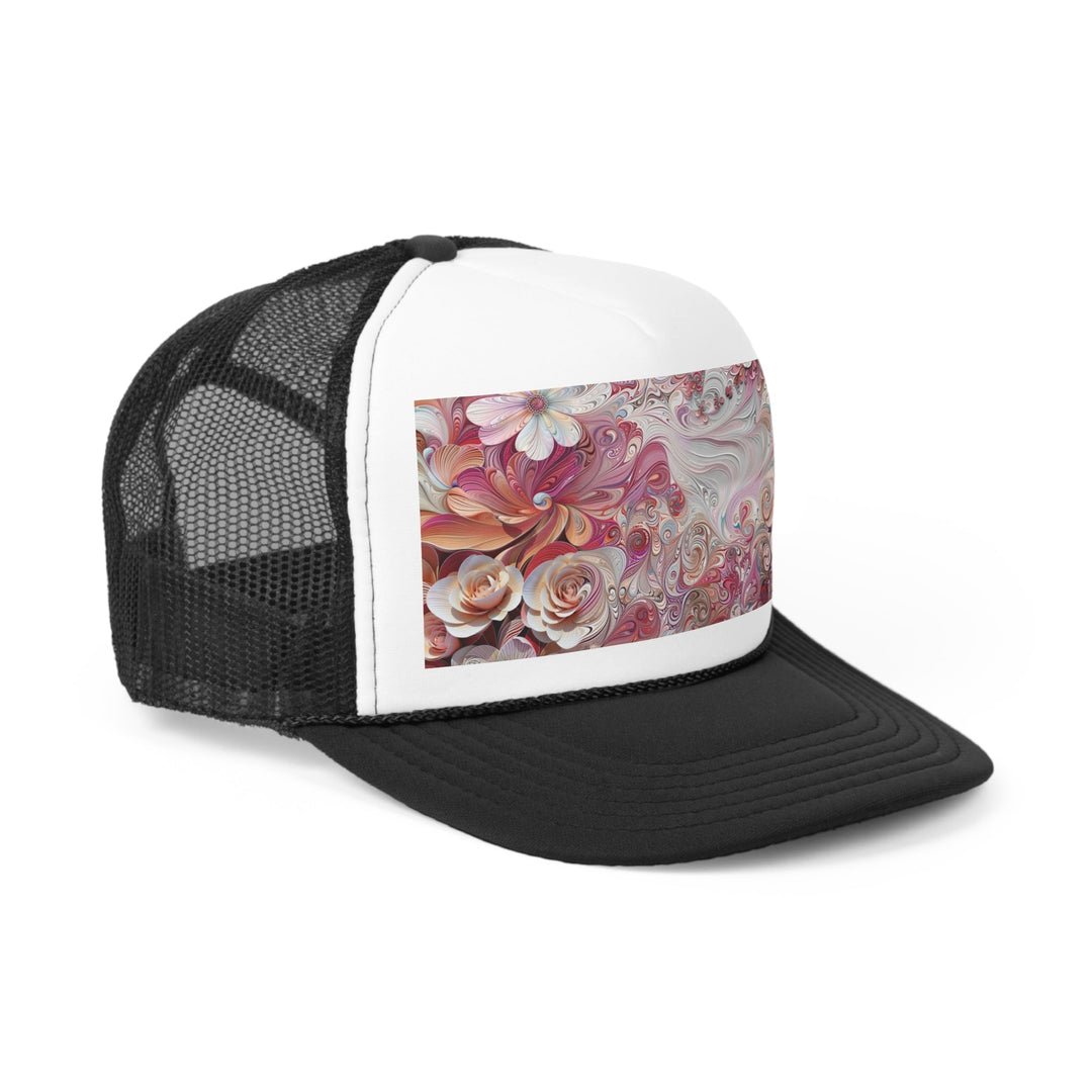 Floral Swirl Symphony - Trucker Hat - Hats - g(0D·IO) - Pink - One size -