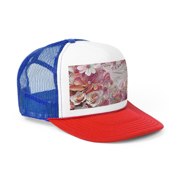 Floral Swirl Symphony - Trucker Hat - Hats - g(0D·IO) - Pink - One size -