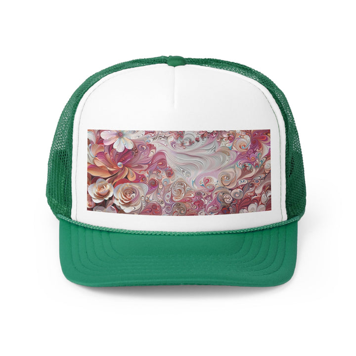 Floral Swirl Symphony - Trucker Hat - Hats - g(0D·IO) - Green - One size -