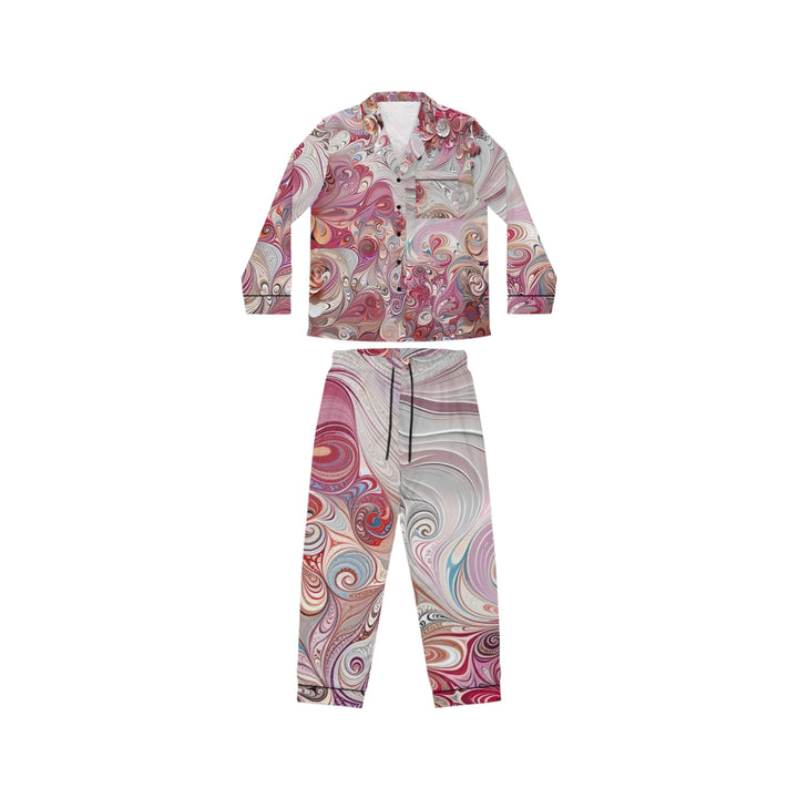 Floral Swirl Symphony - Women's Satin Pajamas - All Over Prints - g(0D·IO) - XS/S - Black -