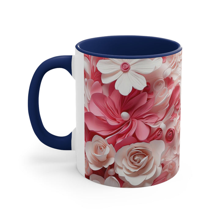 Floral Swirls Abstraction - Accent Coffee Mug - Mug - g(0D·IO) - Pink - 11oz -