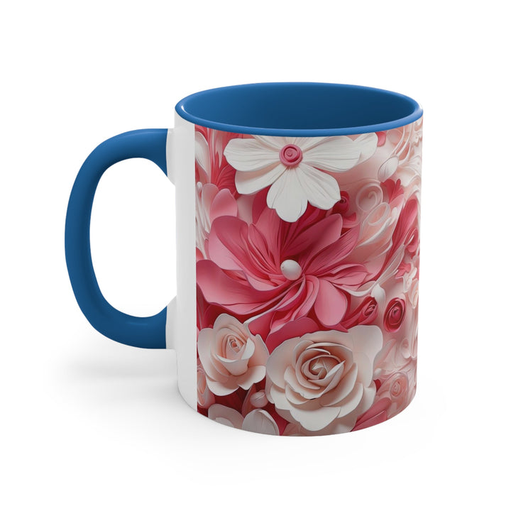 Floral Swirls Abstraction - Accent Coffee Mug - Mug - g(0D·IO) - Pink - 11oz -