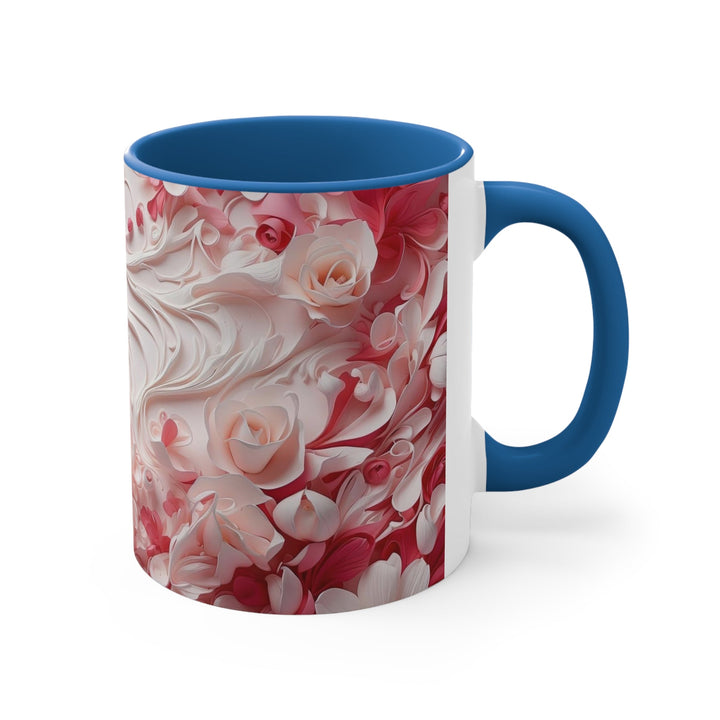 Floral Swirls Abstraction - Accent Coffee Mug - Mug - g(0D·IO) - Pink - 11oz -