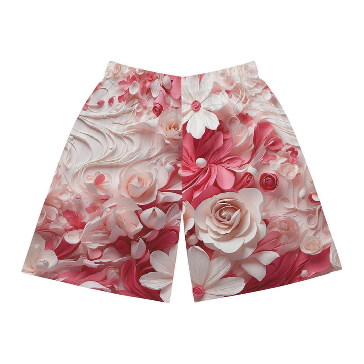 Floral Swirls Abstraction - AOP Basketball Shorts - All Over Prints - g(0D·IO) - Seam thread color automatically matched to design - XS -