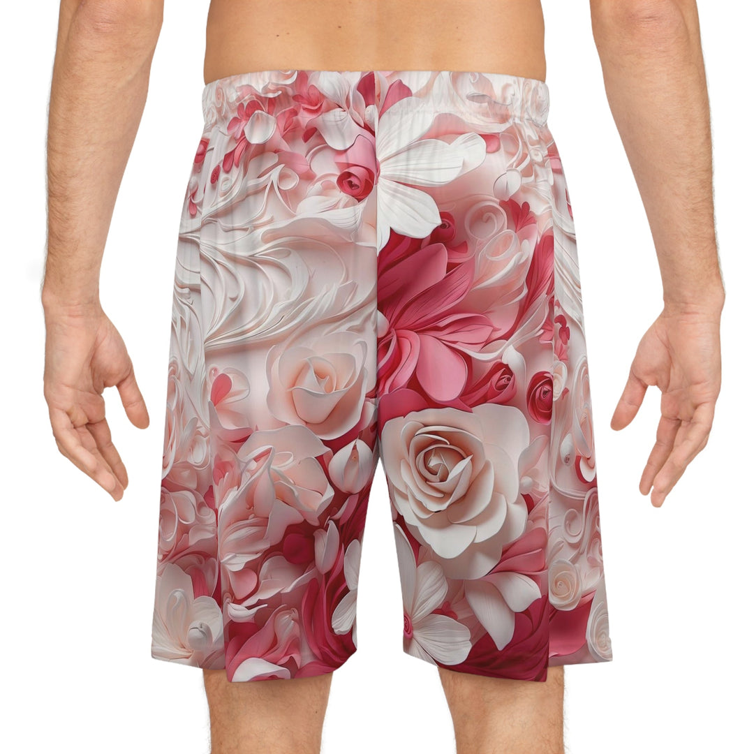 Floral Swirls Abstraction - AOP Basketball Shorts - All Over Prints - g(0D·IO) - Seam thread color automatically matched to design - XS -