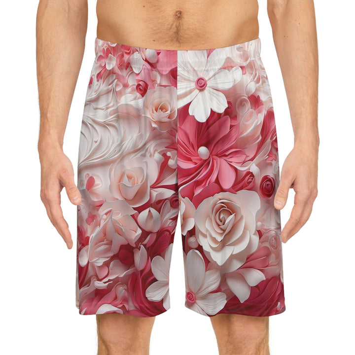 Floral Swirls Abstraction - AOP Basketball Shorts - All Over Prints - g(0D·IO) - Seam thread color automatically matched to design - XS -