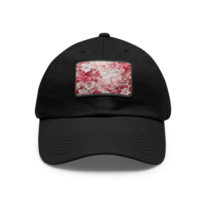 Floral Swirls Abstraction - Dad Hat - Hats - g(0D·IO) - Black / Black patch - Rectangle - One size