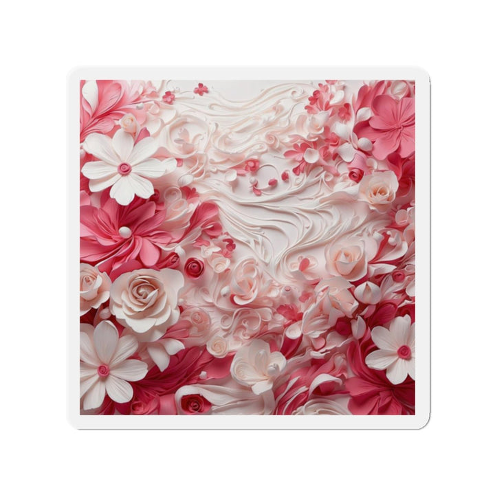 Floral Swirls Abstraction - Die-cut Magnet - Home Decor - g(0D·IO) - 2" x 2" - Die-Cut - 1 pc