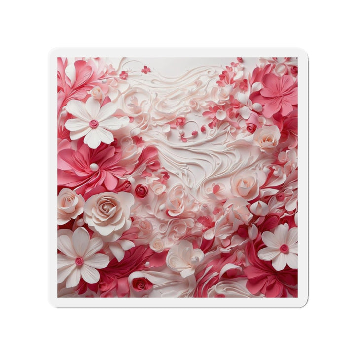 Floral Swirls Abstraction - Die-cut Magnet - Home Decor - g(0D·IO) - 3" x 3" - Die-Cut - 1 pc