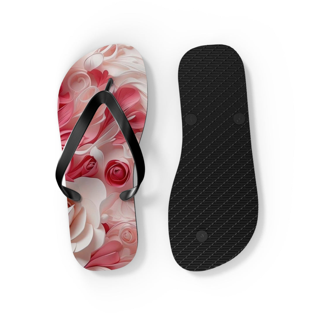 Floral Swirls Abstraction - Flip Flops - Shoes - g(0D·IO) - XL - Black sole -