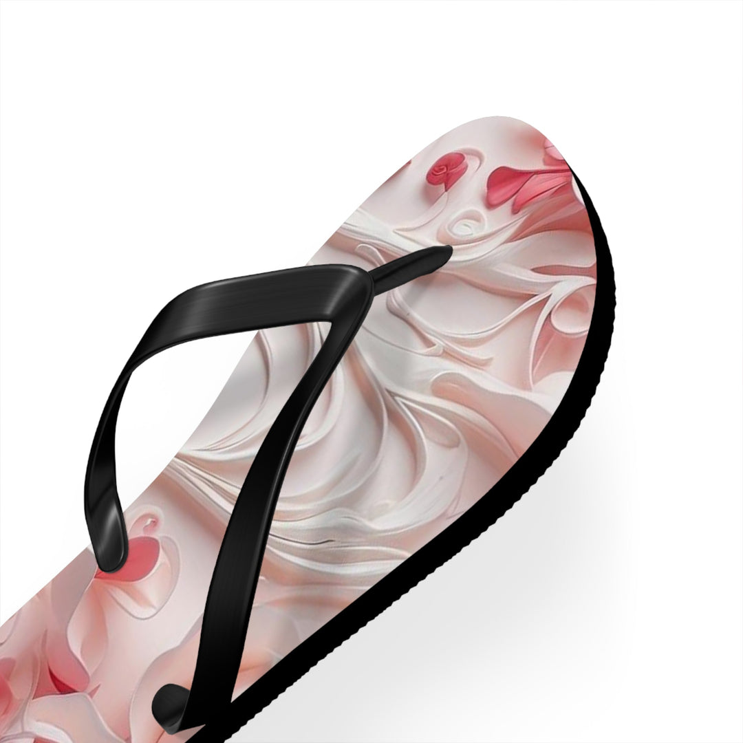 Floral Swirls Abstraction - Flip Flops - Shoes - g(0D·IO) - XL - Black sole -