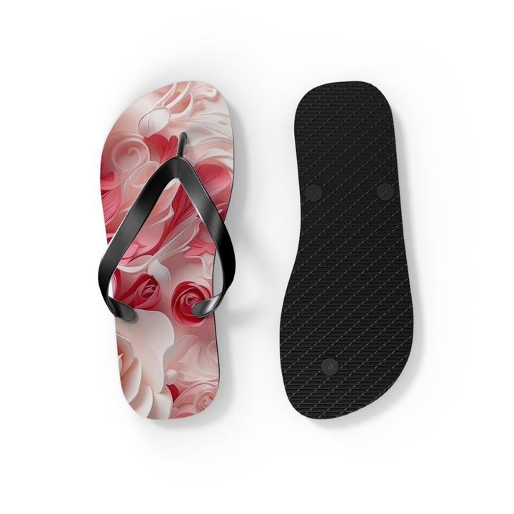 Floral Swirls Abstraction - Flip Flops - Shoes - g(0D·IO) - XL - Black sole -