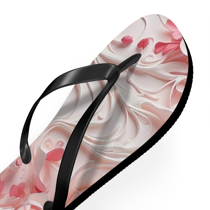 Floral Swirls Abstraction - Flip Flops - Shoes - g(0D·IO) - XL - Black sole -