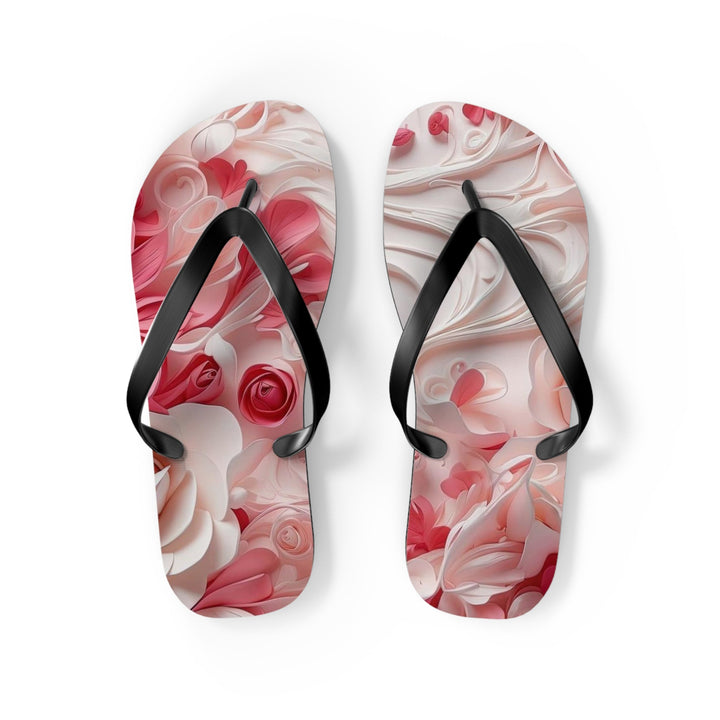 Floral Swirls Abstraction - Flip Flops - Shoes - g(0D·IO) - M - Black sole -