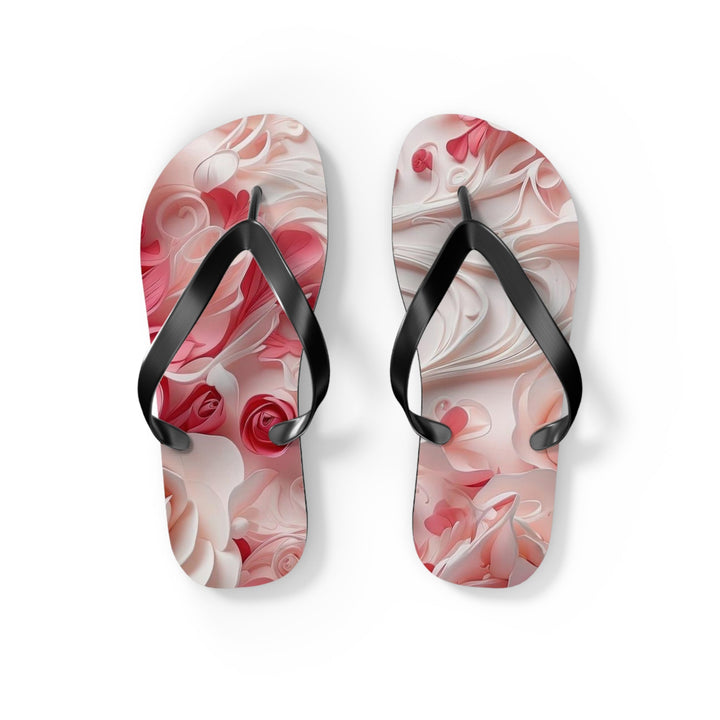 Floral Swirls Abstraction - Flip Flops - Shoes - g(0D·IO) - S - Black sole -