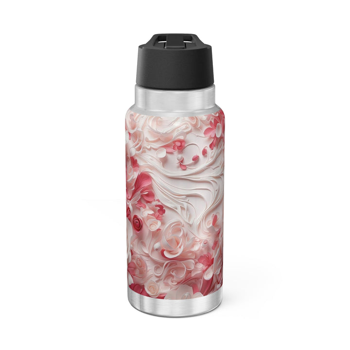 Floral Swirls Abstraction - Gator Tumbler 32oz - Mug - g(0D·IO) - Silver - 32oz -