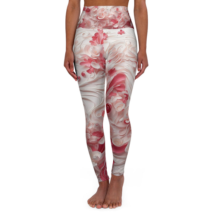 Floral Swirls Abstraction - High Waisted AOP Yoga Leggings - All Over Prints - g(0D·IO) - XS - -