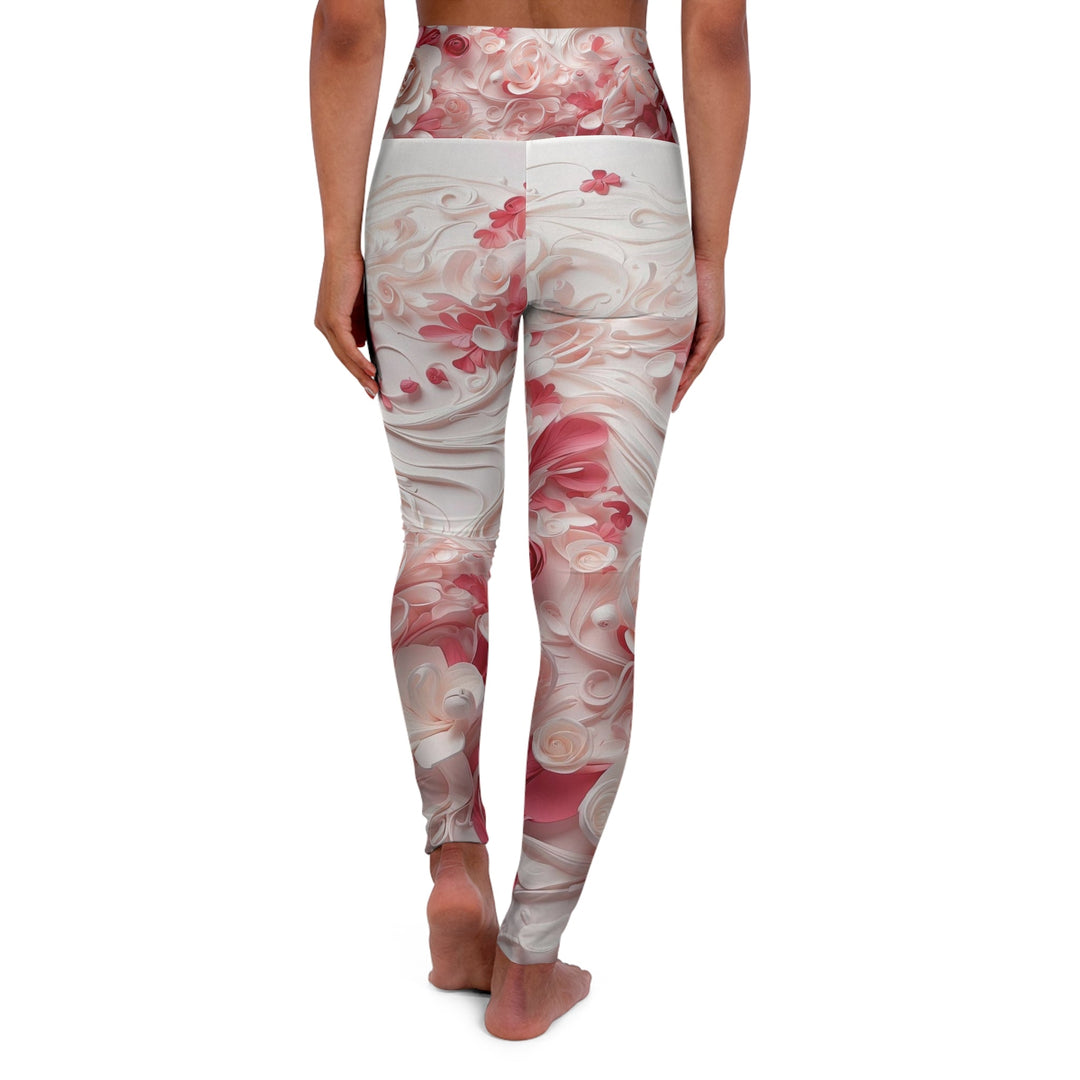 Floral Swirls Abstraction - High Waisted AOP Yoga Leggings - All Over Prints - g(0D·IO) - XS - -