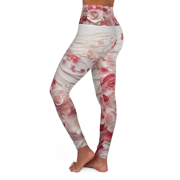 Floral Swirls Abstraction - High Waisted AOP Yoga Leggings - All Over Prints - g(0D·IO) - XS - -