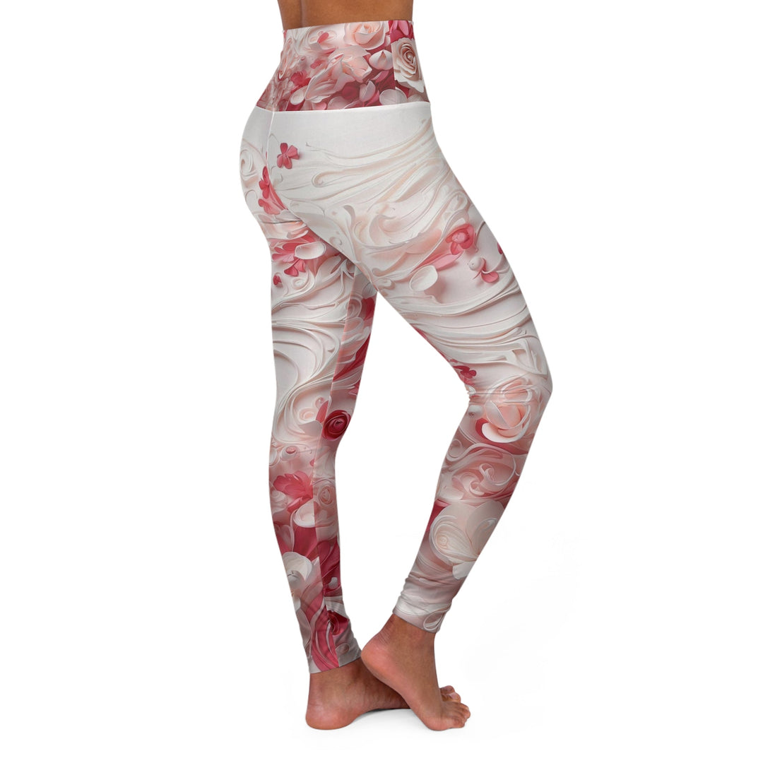 Floral Swirls Abstraction - High Waisted AOP Yoga Leggings - All Over Prints - g(0D·IO) - XS - -