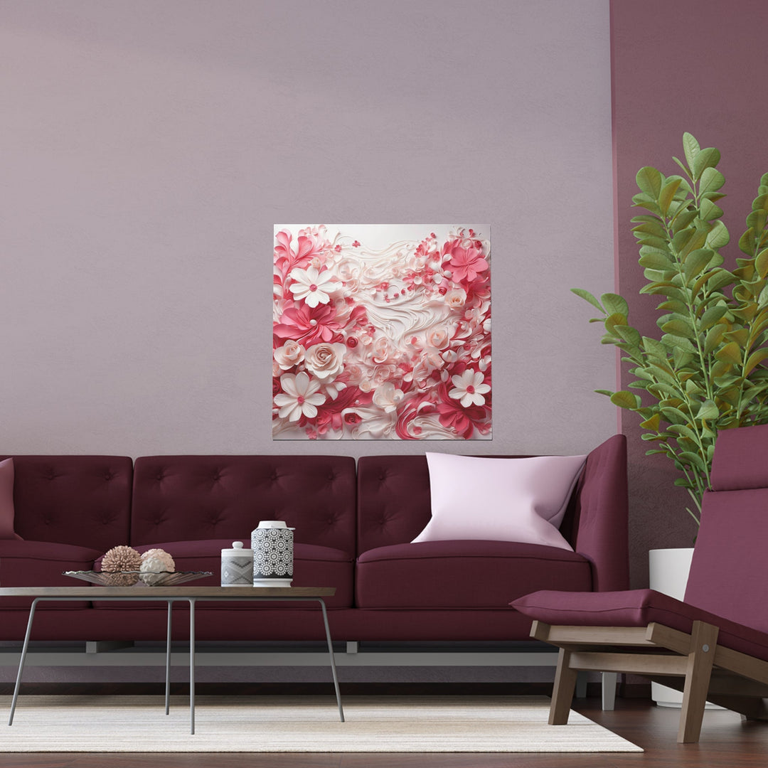 Floral Swirls Abstraction - Indoor and Outdoor Silk Poster - Poster - g(0D·IO) - 30″ x 30″ (Square) - Semi Glossy -