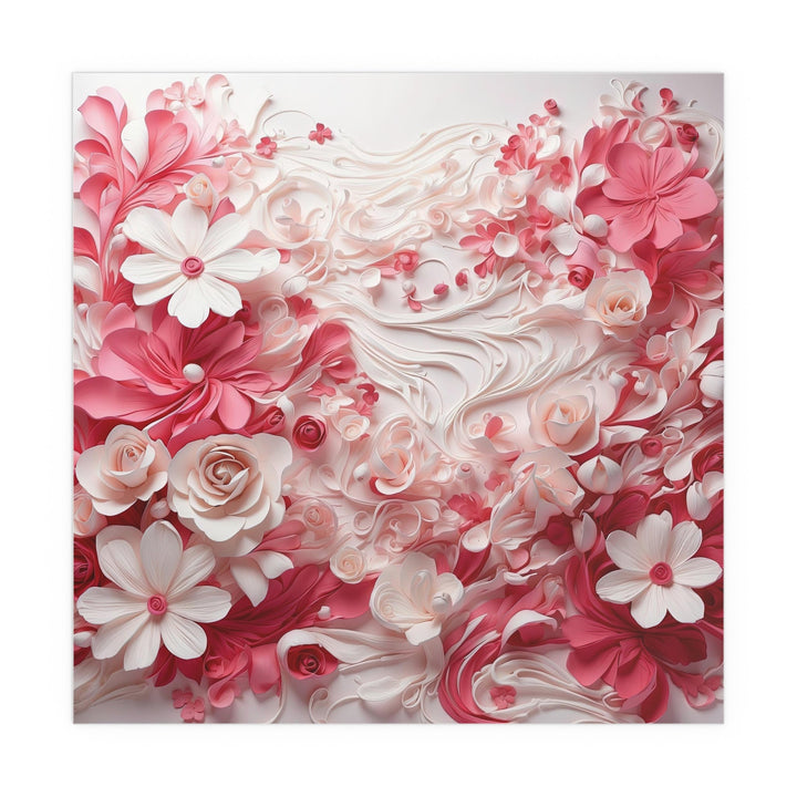 Floral Swirls Abstraction - Indoor and Outdoor Silk Poster - Poster - g(0D·IO) - 30″ x 30″ (Square) - Semi Glossy -