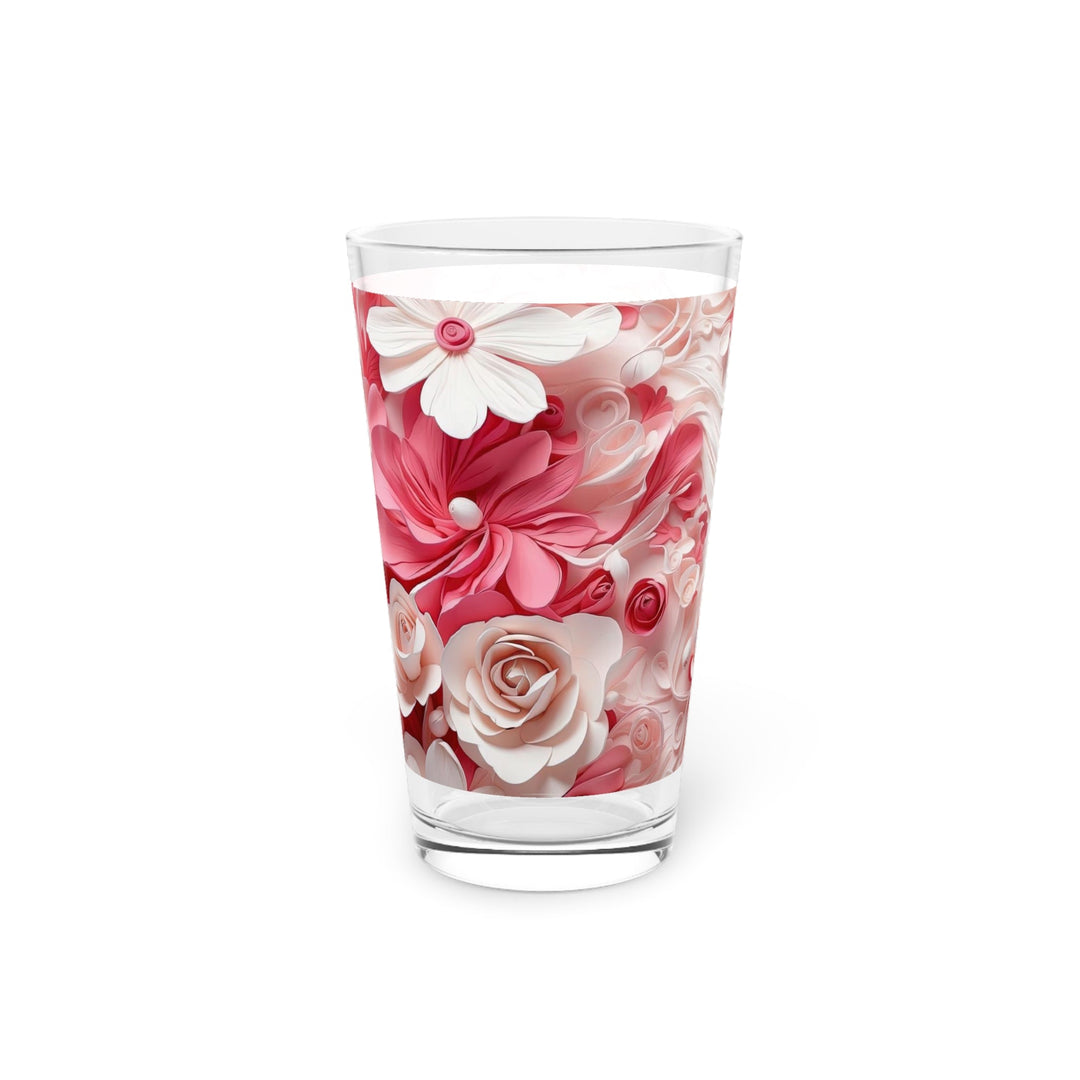 Floral Swirls Abstraction - Pint Glass - Mug - g(0D·IO) - 16oz - -