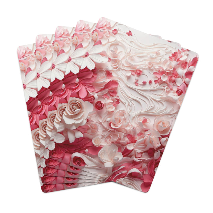 Floral Swirls Abstraction - Poker Cards - Paper products - g(0D·IO) - 2.47" x 3.47" - White - Semi Glossy